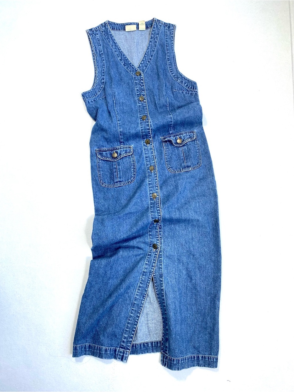Vintage St. John’s Bay Classic Blue Denim Button-Front Dress size 8
